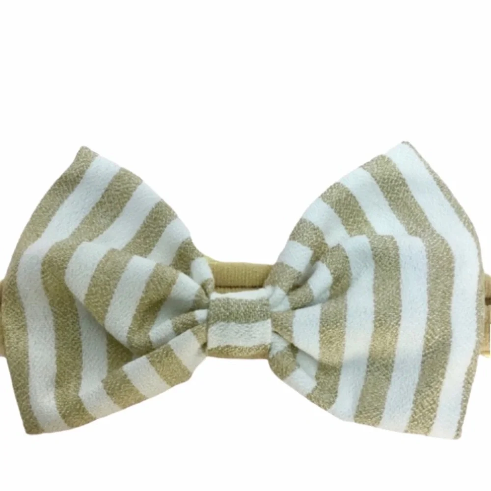 Girl's Aqua Blue, Striped & Pink Stretchy Bow Headbands Variety Three Pack Set